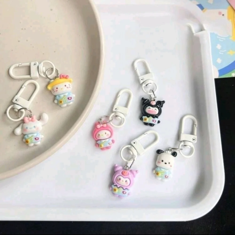 Sanrio anime cute kawaii pastel Gothic Style charms keychains girls purs…